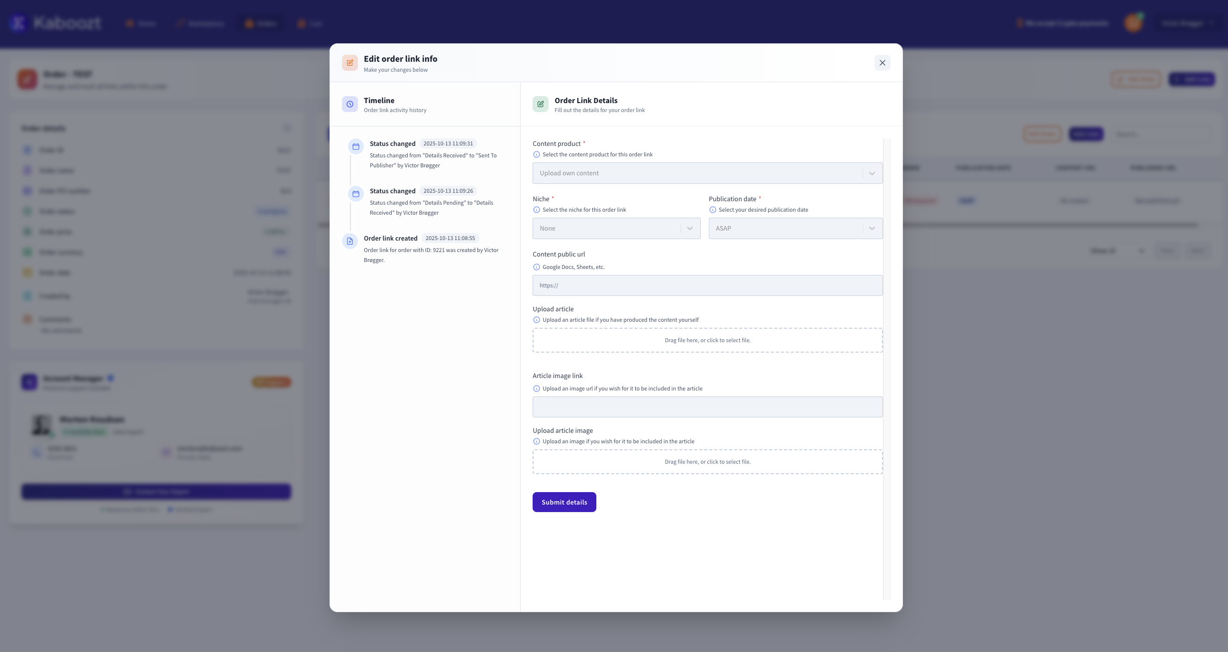 Marketplace domain details